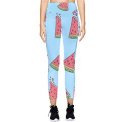 Watermelon-blue Pocket Leggings  by nateshop