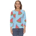 Watermelon-blue Cut Out Wide Sleeve Top View1