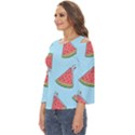 Watermelon-blue Cut Out Wide Sleeve Top View2