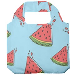 Watermelon-blue Foldable Grocery Recycle Bag by nateshop