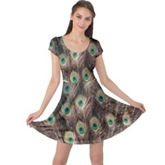 Bird-peacock Cap Sleeve Dress by nateshop