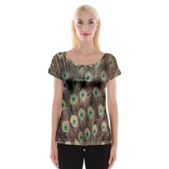 Bird-peacock Cap Sleeve Top by nateshop