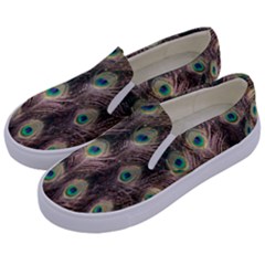 Bird-peacock Kids  Canvas Slip Ons by nateshop