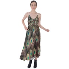 Bird-peacock Tie Back Maxi Dress