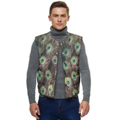 Bird-peacock Men s Short Button Up Puffer Vest	 by nateshop