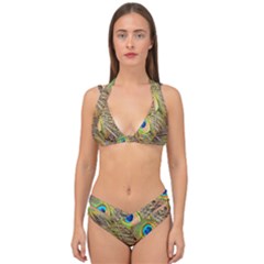 Peacock-bird Double Strap Halter Bikini Set