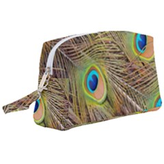 Peacock-bird Wristlet Pouch Bag (large) by nateshop