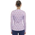 Pattern christmas pattern red stars V-Neck Long Sleeve Top View2