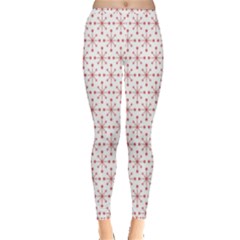 Pattern Christmas Pattern Red Stars Inside Out Leggings by Sapixe