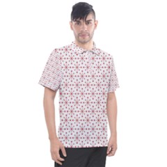 Pattern Christmas Pattern Red Stars Men s Polo Tee by Sapixe