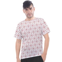 Pattern Christmas Pattern Red Stars Men s Sport Top by Sapixe