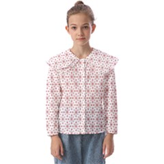 Pattern Christmas Pattern Red Stars Kids  Peter Pan Collar Blouse by Sapixe