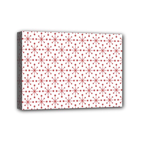 Pattern Christmas Pattern Red Stars Mini Canvas 7  X 5  (stretched) by Sapixe