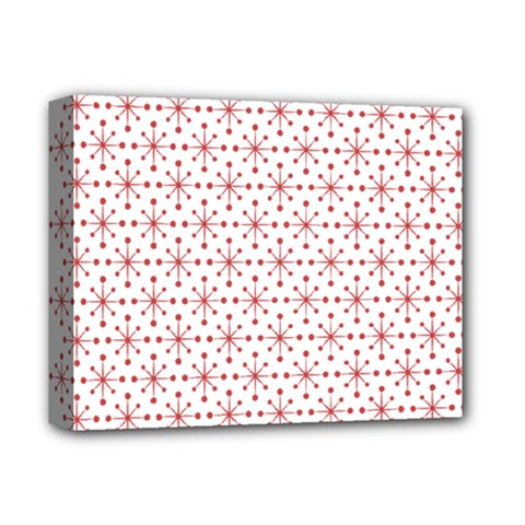 Pattern Christmas Pattern Red Stars Deluxe Canvas 14  X 11  (stretched) by Sapixe