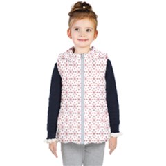 Pattern Christmas Pattern Red Stars Kids  Hooded Puffer Vest