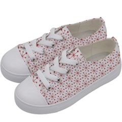 Pattern Christmas Pattern Red Stars Kids  Low Top Canvas Sneakers by Sapixe