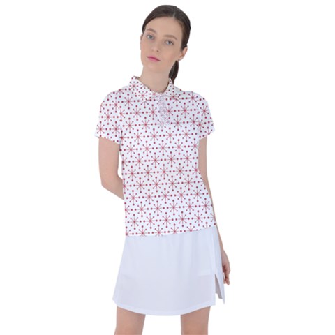 Pattern Christmas Pattern Red Stars Women s Polo Tee by Sapixe