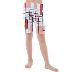 Abstract Seamless Pattern Art Kids  Mid Length Swim Shorts by Sapixe