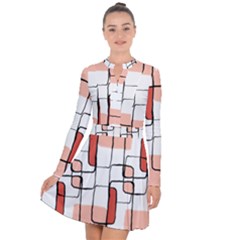 Abstract Seamless Pattern Art Long Sleeve Panel Dress