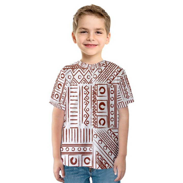 Tribal Pattern Vintage Texture Kids  Sport Mesh Tee