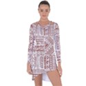 Tribal Pattern Vintage Texture Asymmetric Cut-Out Shift Dress View1