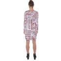 Tribal Pattern Vintage Texture Asymmetric Cut-Out Shift Dress View2