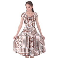 Tribal Pattern Vintage Texture Cap Sleeve Wrap Front Dress by Sapixe