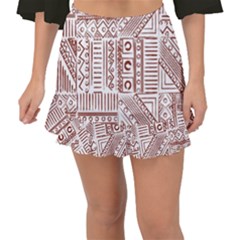 Tribal Pattern Vintage Texture Fishtail Mini Chiffon Skirt