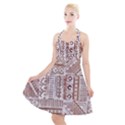 Tribal Pattern Vintage Texture Halter Party Swing Dress  View1