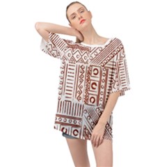 Tribal Pattern Vintage Texture Oversized Chiffon Top