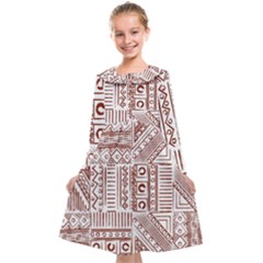 Tribal Pattern Vintage Texture Kids  Midi Sailor Dress