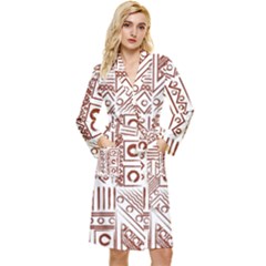 Tribal Pattern Vintage Texture Long Sleeve Velour Robe by Sapixe