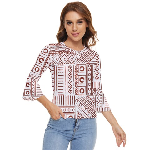 Tribal Pattern Vintage Texture Bell Sleeve Top by Sapixe