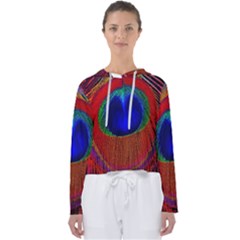 Peacock Plumage Fearher Bird Pattern Women s Slouchy Sweat by Sapixe