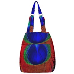 Peacock Plumage Fearher Bird Pattern Center Zip Backpack by Sapixe