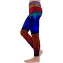 Peacock Plumage Fearher Bird Pattern Kids  Lightweight Velour Leggings View2