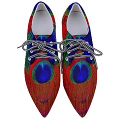 Peacock Plumage Fearher Bird Pattern Pointed Oxford Shoes by Sapixe