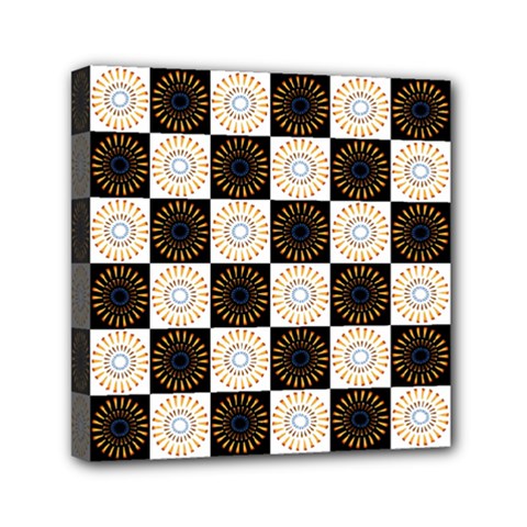 Illustration Checkered Pattern Decoration Mini Canvas 6  X 6  (stretched) by Sapixe