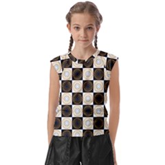 Illustration Checkered Pattern Decoration Kids  Raglan Cap Sleeve Tee by Sapixe