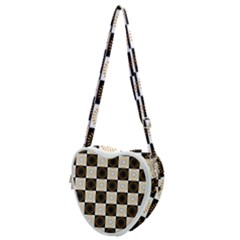 Illustration Checkered Pattern Decoration Heart Shoulder Bag by Sapixe