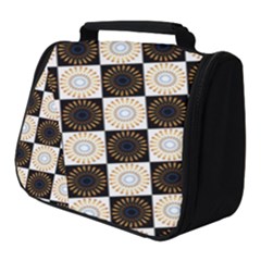 Illustration Checkered Pattern Decoration Full Print Travel Pouch (small) by Sapixe