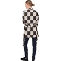 Illustration Checkered Pattern Decoration Long Sleeve Velvet Kimono  View2