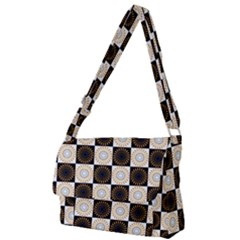 Illustration Checkered Pattern Decoration Full Print Messenger Bag (l) by Sapixe