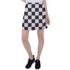 Illustration Checkered Pattern Decoration Tennis Skirt by Sapixe