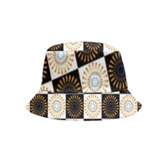 Illustration Checkered Pattern Decoration Inside Out Bucket Hat (kids) by Sapixe