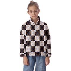 Illustration Checkered Pattern Decoration Kids  Half Zip Hoodie by Sapixe