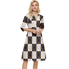 Illustration Checkered Pattern Decoration Classy Knee Length Dress by Sapixe