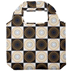 Illustration Checkered Pattern Decoration Foldable Grocery Recycle Bag by Sapixe