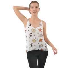 Cat Kitten Design Pattern Chiffon Cami by Sapixe