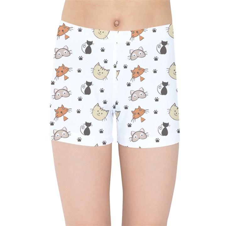 Cat Kitten Design pattern Kids  Sports Shorts